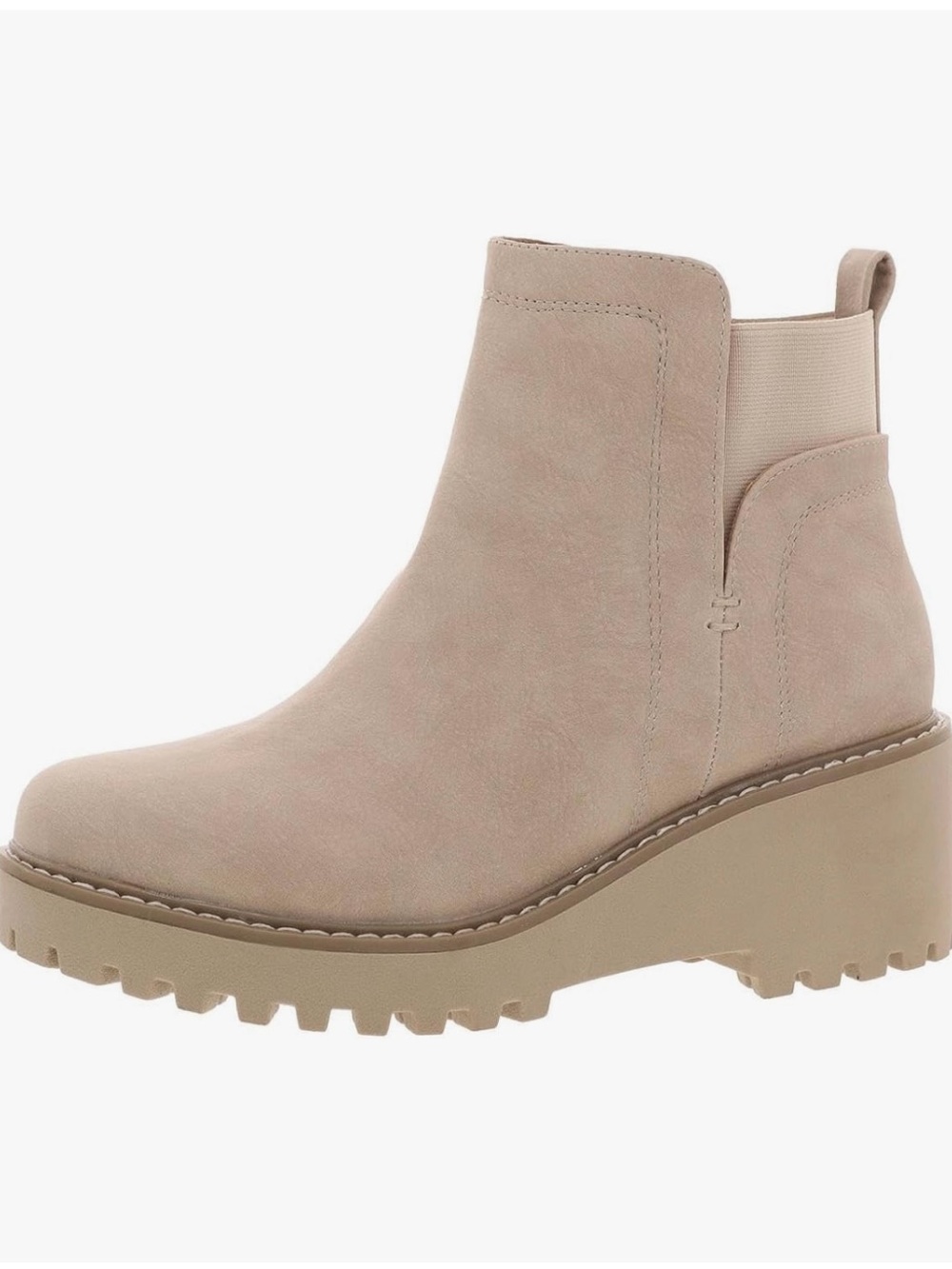 Dolce Vita Rango Wedge Ankle Booties Light Taupe Women's Slip-On Lug Sole Boots